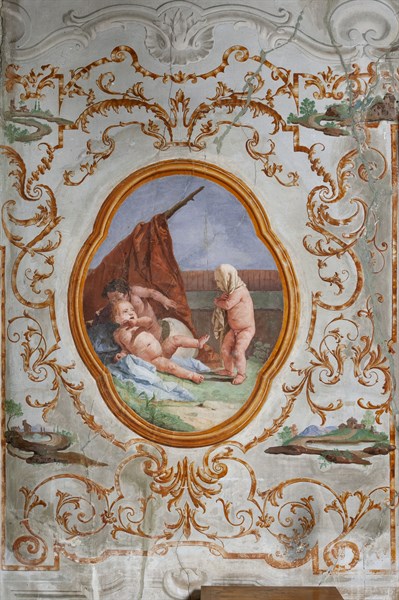 Vicenza, Villa Valmarana ai Nani, Guest Lodgings, the Room of the Putti, medallion with putti