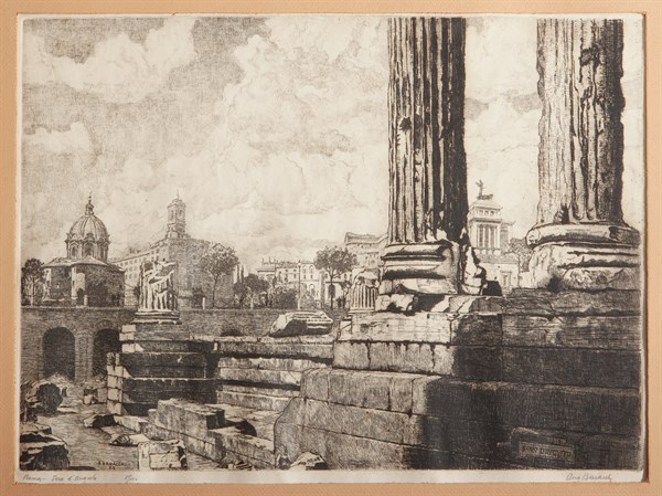 Augusto Baracchi (1878 - 1942), "Rome, The Forum of Augustus"