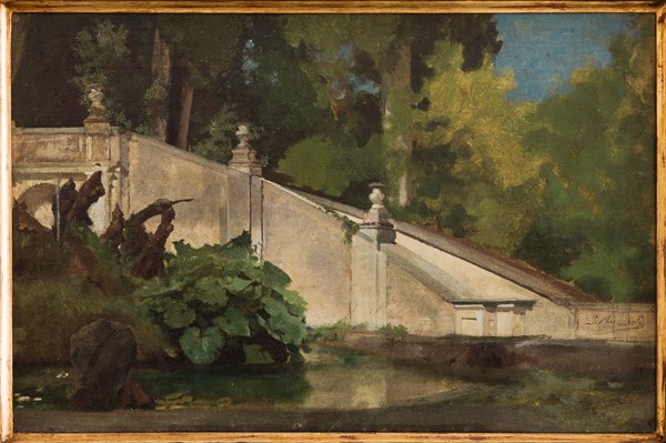 Giovanni Muzzioli (1854-1894); "Flight of Steps with Pond"
