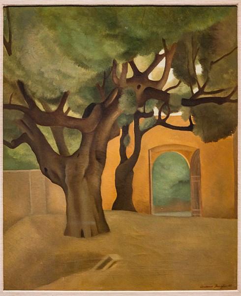 Museo Novecento: "Square with trees", by Antonio Donghi,1925