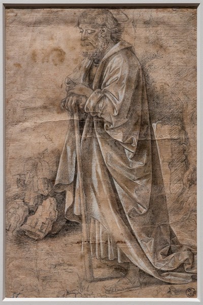 "Madonna in Adoration, St. Peter, Faith and Charity, Infant Jesus blessing on a Chalice", by Francesco di Simone Ferrucci