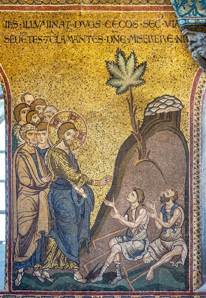 Monreale, Duomo: "Healing of two blind people"