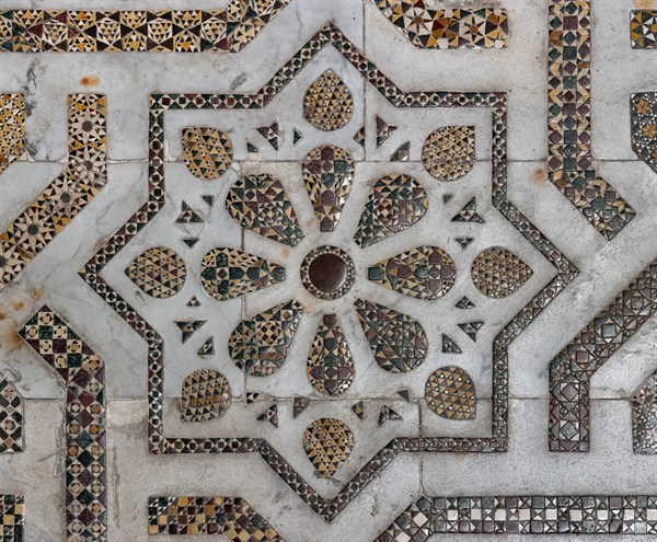 Monreale Cathedral, Northern transept: mosaic floor in opus sectile with geometric motifs