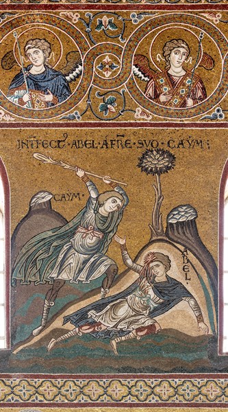 Monreale, Duomo: "Abel is killed by Cain"