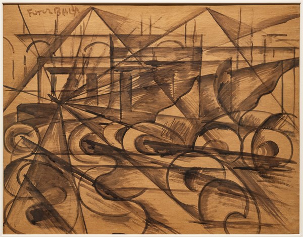 Balla, 'Speed of an automobile (Speed n. 1'