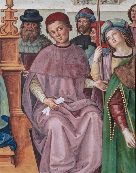 Fresque du mur nord-est de la Libreria Piccolomini à Sienne