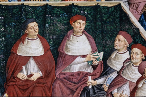Fresque du mur sud-ouest de la Libreria Piccolomini à Sienne