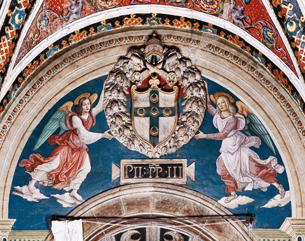 Fresque du mur nord-ouest de la Libreria Piccolomini à Sienne