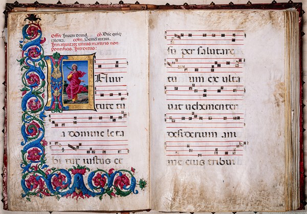 Choir book located at the Piccolomini Library in Siena