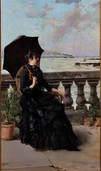 “On the Mascagni Terrace” by Vittorio Matteo Corcos