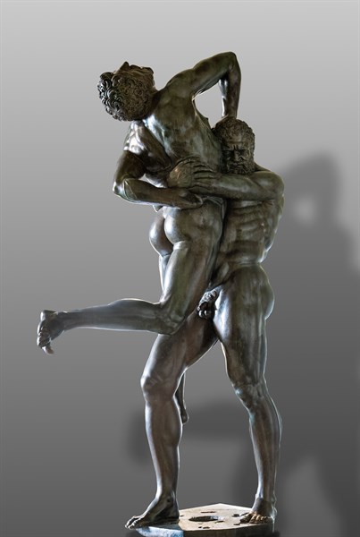Medici Villa La Petraia: the group of “Hercules crushing Antaeus” by Bartolomeo Ammannati