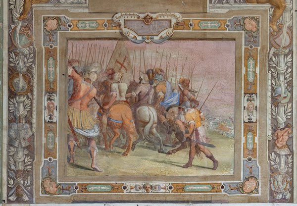 Medici Villa La Petraia, courtyard: “Battle scene”, one of the panels from the cycle of the “Deeds