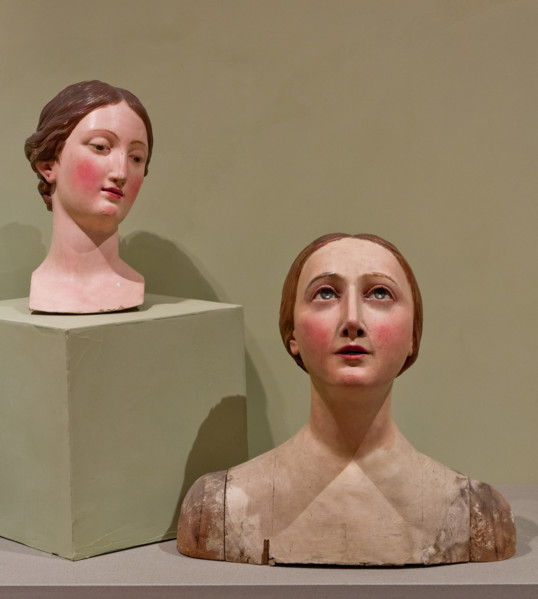 Bergamo, Bernareggi Museum, room of the Madonnas to be dressed: wooden carved and polychrome
