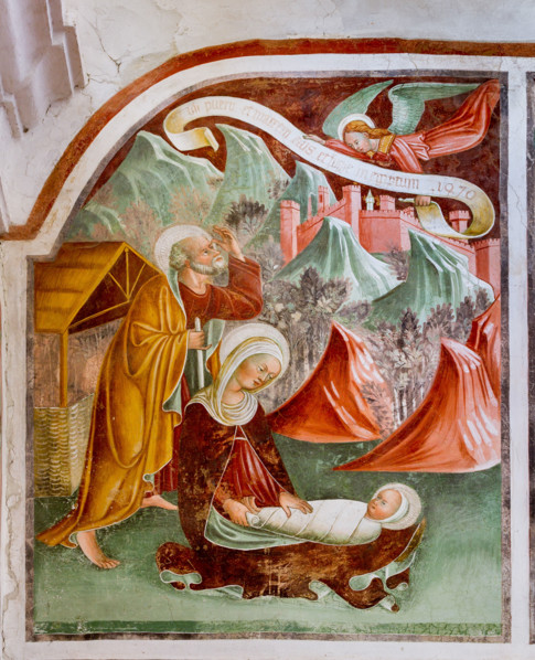 Clusone, Oratorio dei Disciplini o di San Bernardino, interno, affreschi sulla "Vita di Gesù"