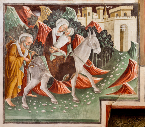 Clusone, Oratorio dei Disciplini o di San Bernardino, interno, affreschi sulla "Vita di Gesù"
