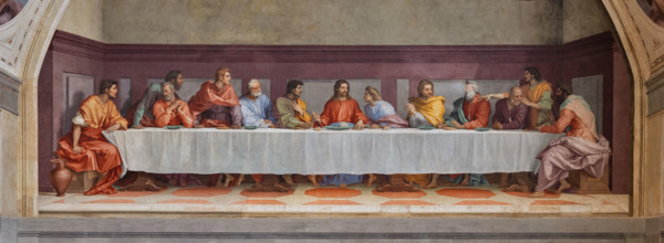 “Cenacolo”,  di Andrea del Sarto, affresco  (525x871 cm), databile al 1511-1527. L’opera è