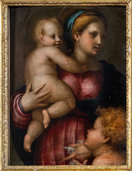 “Madonna con Bambino e S. Giovannino”, di Jacopo Carucci detto il Pontormo, 1514-5, dipinto a olio