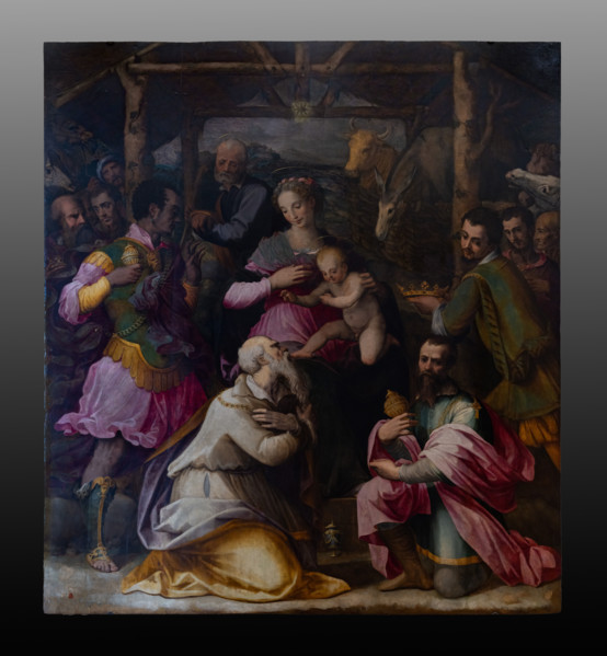 “Adorazione dei Magi”, di Francesco Brina, dipinto a olio dalla Chiesa di Santa Maria al Prato
