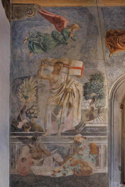“Resurrezione”, affresco che corona “L’Ultima Cena”, affresco (453 × 975 cm)  di Andrea del