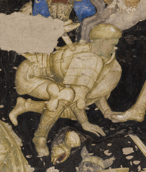 Palazzo Ducale, sala del Pisanello, parete sud-est: “Torneo-battaglia di Louvezerp”,  1430-1433, di