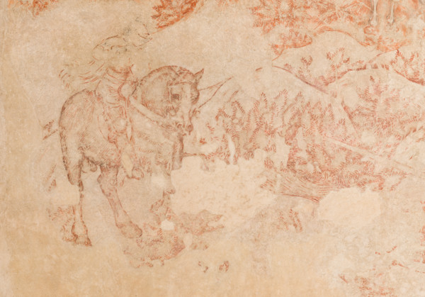 Palazzo Ducale, sala del Pisanello, parete nord-est: “Torneo-battaglia di Louvezerp”,  1430-1433,