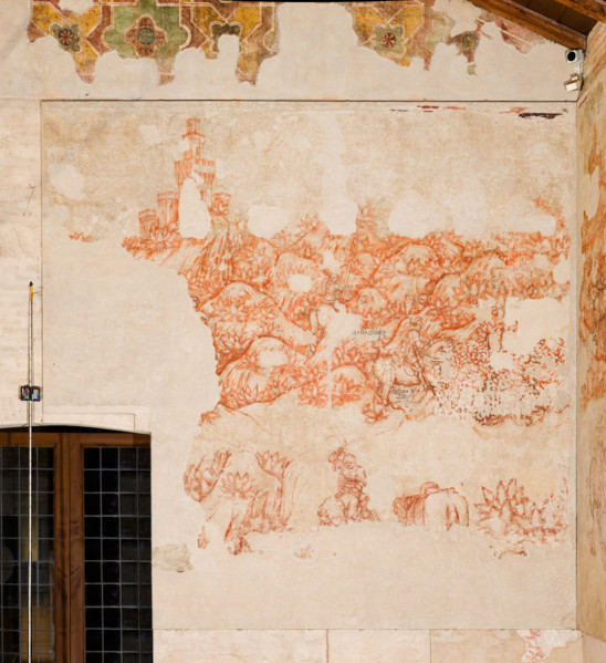 Palazzo Ducale, sala del Pisanello, parete nord-est: “Torneo-battaglia di Louvezerp”,  1430-1433,