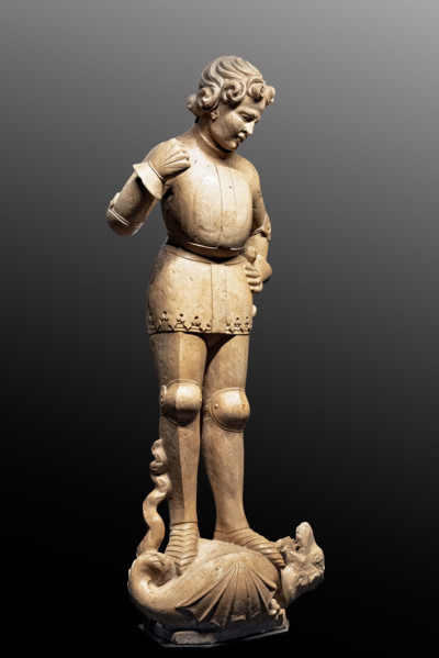 “San Giorgio”, statua in pietra d’Istria di Filippo di Domenico da Venezia, 1401-10 circa.
La