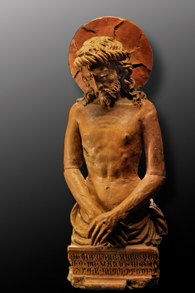 “Cristo in pietà”, statua in terracotta di Michele di Niccolò da Firenze, detto Michele dello