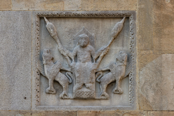 Fidenza, duomo (cattedrale di San Donnino), torre di destra (Torre del Trabucco), fronte ovest: