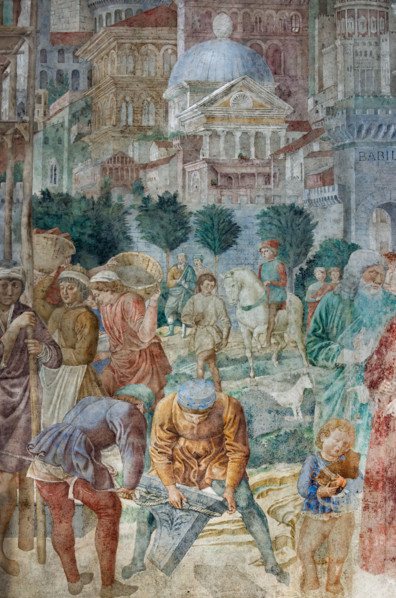 Pisa, Camposanto monumentale:
“Costruzione della Torre di Babele”, affreschi di Benozzo Gozzoli,