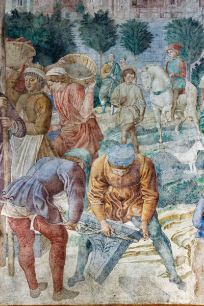 Pisa, Camposanto monumentale:
“Costruzione della Torre di Babele”, affreschi di Benozzo Gozzoli,