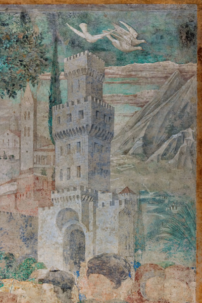 Pisa, Camposanto monumentale:
“Costruzione della Torre di Babele”, affreschi di Benozzo Gozzoli,