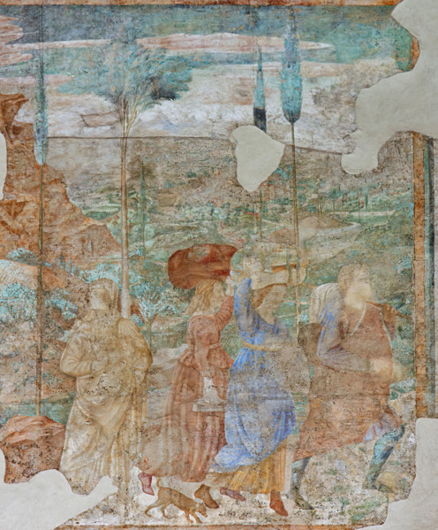 Pisa, Monumental Cemetery: 
“Burning of Sodoma”, frescoes by Benozzo Gozzoli, 1473/75