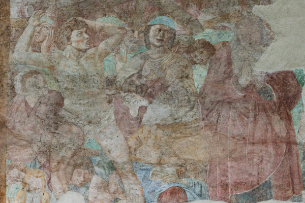 Pisa, Monumental Cemetery: 
“Burning of Sodoma”, frescoes by Benozzo Gozzoli, 1473/75