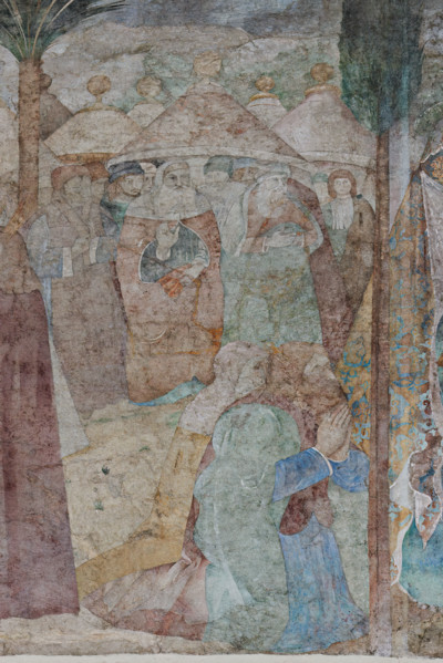 Pisa, Camposanto monumentale:
“La Verga di Aronne e il serpente di bronzo”,  affreschi di Benozzo