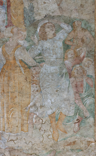 Pisa, Camposanto monumentale:
“La Verga di Aronne e il serpente di bronzo”, particolare; affreschi