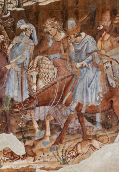 Pisa, Camposanto monumentale: ”Trionfo della Morte”, particolare degli affreschi di Buonamico