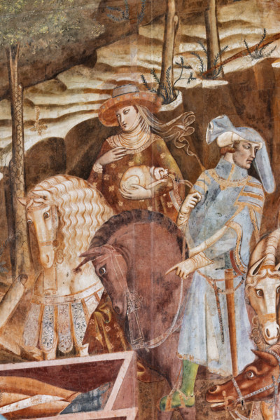 Pisa, Camposanto monumentale: ”Trionfo della Morte”, particolare degli affreschi di Buonamico