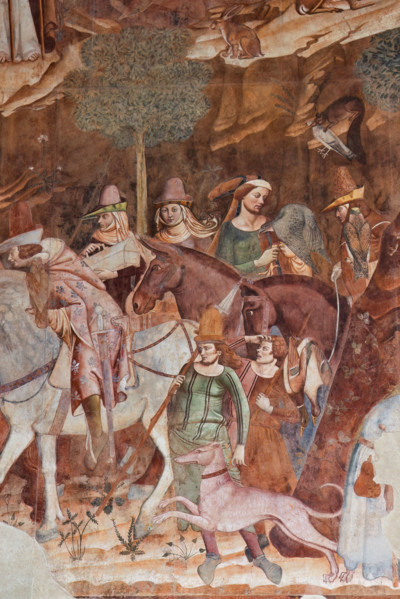 Pisa, Monumental Cemetery: "Triumph of Death," detail of the frescoes by Buonamico Buffalmacco,