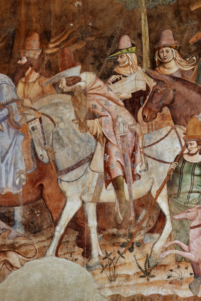 Pisa, Camposanto monumentale: ”Trionfo della Morte”, particolare degli affreschi di Buonamico