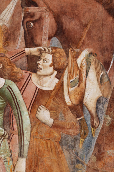 Pisa, Camposanto monumentale: ”Trionfo della Morte”, particolare degli affreschi di Buonamico