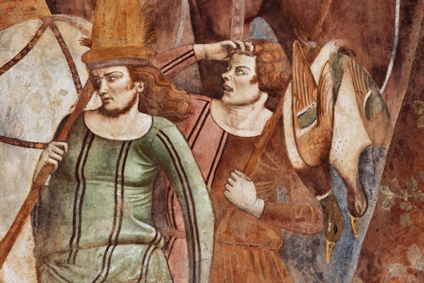 Pisa, Camposanto monumentale: ”Trionfo della Morte”, particolare degli affreschi di Buonamico