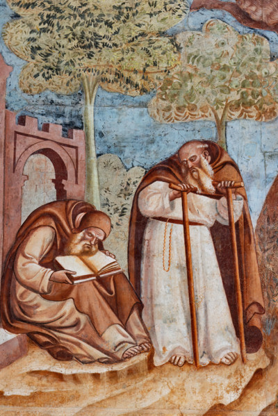 Pisa, Camposanto monumentale: ”Trionfo della Morte”, particolare degli affreschi di Buonamico