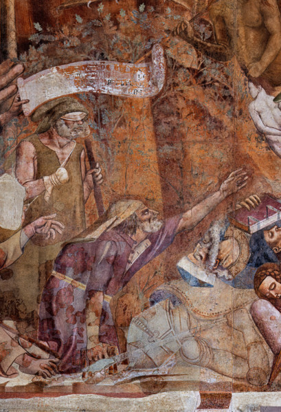 Pisa, Camposanto monumentale: ”Trionfo della Morte”, particolare degli affreschi di Buonamico