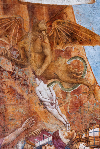 Pisa, Monumental Cemetery: "Triumph of Death," detail of the frescoes by Buonamico Buffalmacco,