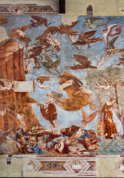 Pisa, Camposanto monumentale: ”Trionfo della Morte”, particolare degli affreschi di Buonamico
