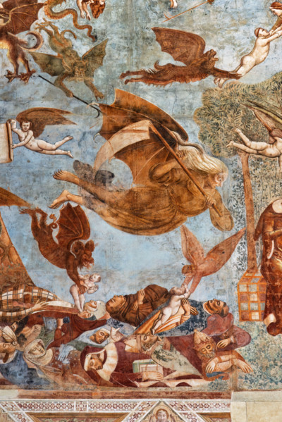 Pisa, Camposanto monumentale: ”Trionfo della Morte”, particolare degli affreschi di Buonamico