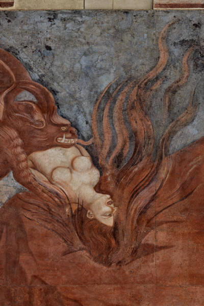 Pisa, Monumental Cemetery: "Triumph of Death," detail of the frescoes by Buonamico Buffalmacco,