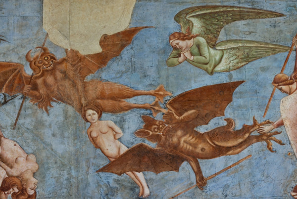 Pisa, Camposanto monumentale: ”Trionfo della Morte”, particolare degli affreschi di Buonamico
