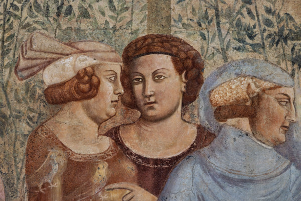 Pisa, Camposanto monumentale: ”Trionfo della Morte”, particolare degli affreschi di Buonamico